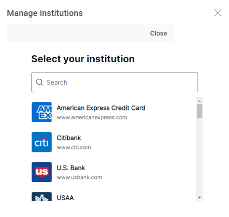 Personal Finance Manage Institutions