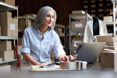 Woman working in warehouse